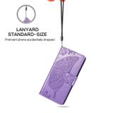 Peňaženkové kožené puzdro na LG Q60 - Slabofialová