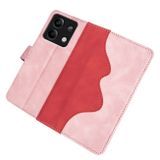Peňaženkové kožené puzdro Stitching na Xiaomi Redmi Note 13 - Červená