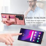 Kožený kryt Wristband na Samsung Galaxy S24 Ultra 5G - Ružová