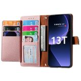 Peňaženkové kožené puzdro Love na Xiaomi 13T / 13T Pro - Ružová