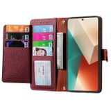 Peňaženkové kožené puzdro Love Zipper na Xiaomi Redmi Note 13 Pro - Červená