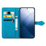 Peňaženkové kožené puzdro Mandala Flower na Xiaomi 14 - Modrá