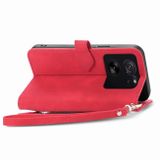 Peňaženkové kožené puzdro Flower Zipper na Xiaomi Redmi Note 13 Pro - Červená