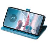 Peňaženkové kožené puzdro Cat and Dog na Motorola Edge 40 Neo - Modrá
