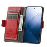 Peňaženkové kožené puzdro CaseNeo na Xiaomi 14 - Červená