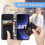 Peňaženkové kožené puzdro Cubic na Xiaomi 13T / 13T Pro - Čierna