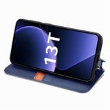 Peňaženkové kožené puzdro Cubic na Xiaomi 13T / 13T Pro - Modrá