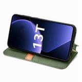 Peňaženkové kožené puzdro Cubic na Xiaomi 13T / 13T Pro - Zelená