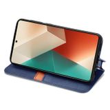 Peňaženkové kožené puzdro Cubic Grid na Xiaomi Redmi Note 13 Pro - Modrá