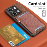 Kožený kryt Denim Card na Xiaomi Redmi Note 13 - Hnedá