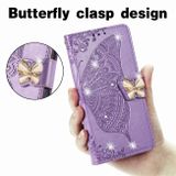 Peňaženkové kožené puzdro Butterfly na Xiaomi 13T / 13T Pro – Fialová
