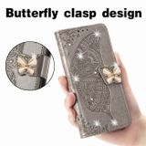 Peňaženkové kožené puzdro Butterfly na Xiaomi 13T / 13T Pro – Šedá