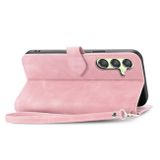 Peňaženkové kožené puzdro Zipper na Samsung Galaxy A25 5G - Ružová