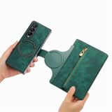 Peňaženkové kožené puzdro Retro na Samsung Galaxy Z Fold4 - Zelená