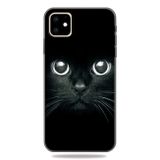 Gumený kryt Pattern Printing Embossment TPU na iPhone 11 -Whiskered cat