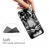 Gumený kryt Pattern Printing Embossment TPU na iPhone 11 -White tiger