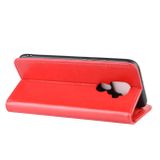 Peňaženkové kožené puzdro na Huawei Mate 30 Lite– Červená