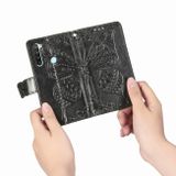 Peňaženkové kožené puzdro Butterfly Love na Xiaomi Redmi Note 8 - čierne