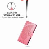 Peňaženkové kožené puzdro Butterfly Love na Xiaomi Redmi Note 8 - ružová