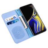 Peňaženkové puzdro Pressed Printing Sticking na Samsung Galaxy Note 9- modrá