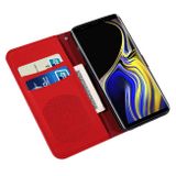 Peňaženkové puzdro Pressed Printing Sticking na Samsung Galaxy Note 9- červená