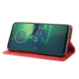 Peňaženkové kožené puzdro na Motorola Moto G8 Plus - Červená