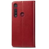Peňaženkové kožené puzdro na Motorola Moto G8 Play - Červená