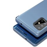 Knižkové púzdro Plated Mirror na Samsung Galaxy A51 –modrá
