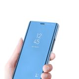 Knižkové púzdro Plated Mirror na Samsung Galaxy A51 –modro filalová