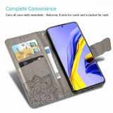 Peňaženkové kožené puzdro Butterfly na Samsung Galaxy A71 - Modrá