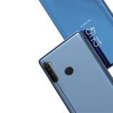 Knižkové puzdro Electroplating Mirror na Motorola Moto G8 Plus - Modrá