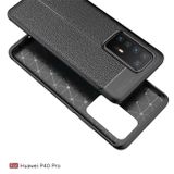 Gumený kryt na Huawei P40 Pro - Litchi -čierna