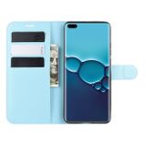 Peňaženkové puzdro Litchi na Huawei P40 –modrá