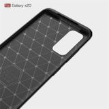 Gumený kryt Brushed Texture Carbon na Samsung Galaxy S20-čierny