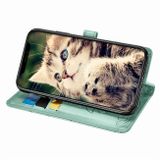 Peňaženkové 3D kožené puzdro na iPhone 11 Pro Max Cat and Dog - Green