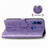 Peňaženkové puzdro Cute Cat and Dog Embossed na Huawei P Smart Z - Light Purple
