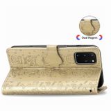 Peňaženkové puzdro na Samsung S20+ Cute Cat and Dog - zlatá