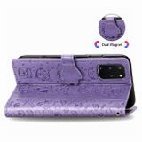 Peňaženkové puzdro na Samsung S20+ Cute Cat and Dog - fialová
