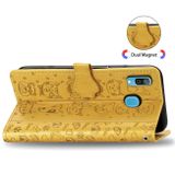 Peňaženkové kožené puzdro na Samsung Galaxy A30 - Žltý