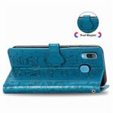 Peňaženkové kožené puzdro na Samsung Galaxy A30 - Modrý