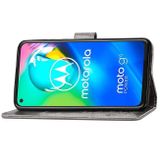 Peňaženkové kožené puzdro ROSES na Motorola Moto G8 Power - sivá