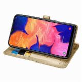 Peňaženkové kožené puzdro na Samsung Galaxy A10 - Zlatý