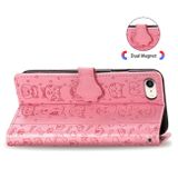 Peňaženkové kožené puzdro na iPhone SE (2020) - Ružový