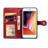 Peňaženkové kožené puzdro na iPhone SE (2020) - Červený