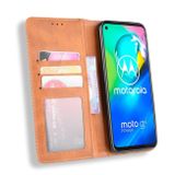 Peňaženkové kožené puzdro RETRO na Motorola Moto G8 Power - hnedá