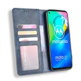 Peňaženkové kožené puzdro RETRO na Motorola Moto G8 Power - modrá