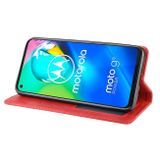Peňaženkové kožené puzdro RETRO na Motorola Moto G8 Power - červená
