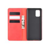 Peňaženkové kožené puzdro BUSINESS na Samsung Galaxy A71 5G - Červená