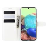 Peňaženkové kožené puzdro LITCHI na Samsung Galaxy A71 5G - Biela