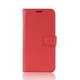 Peňaženkové kožené puzdro LITCHI na Samsung Galaxy A71 5G - Červená